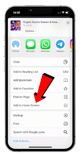 Tap “Add to home screen