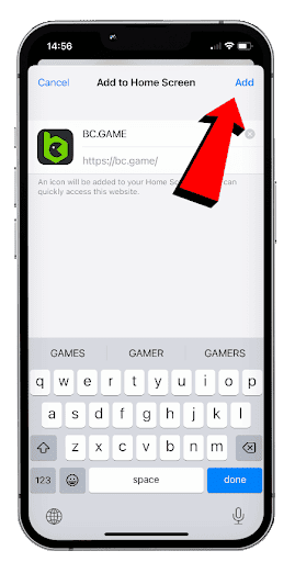 Tap “Add”