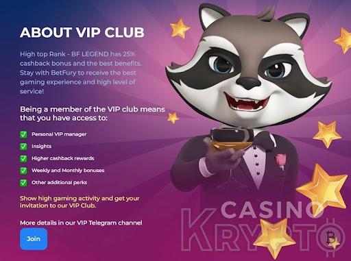 Betfury VIP club