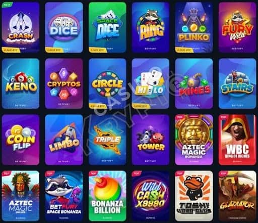 Betfury in house games