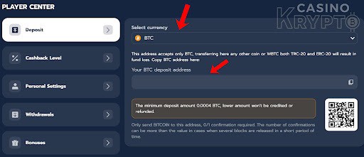 big wins deposit