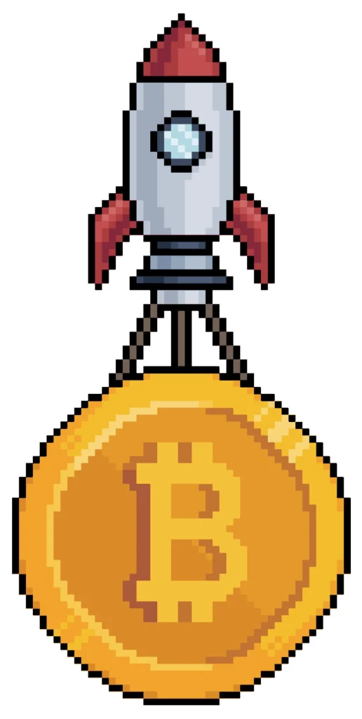 pixel-art-rocket-carrying-bitcoin-icon-for-8bit-game-on-white-background-vector
