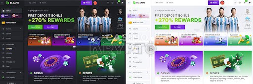 bc game casino dashboard